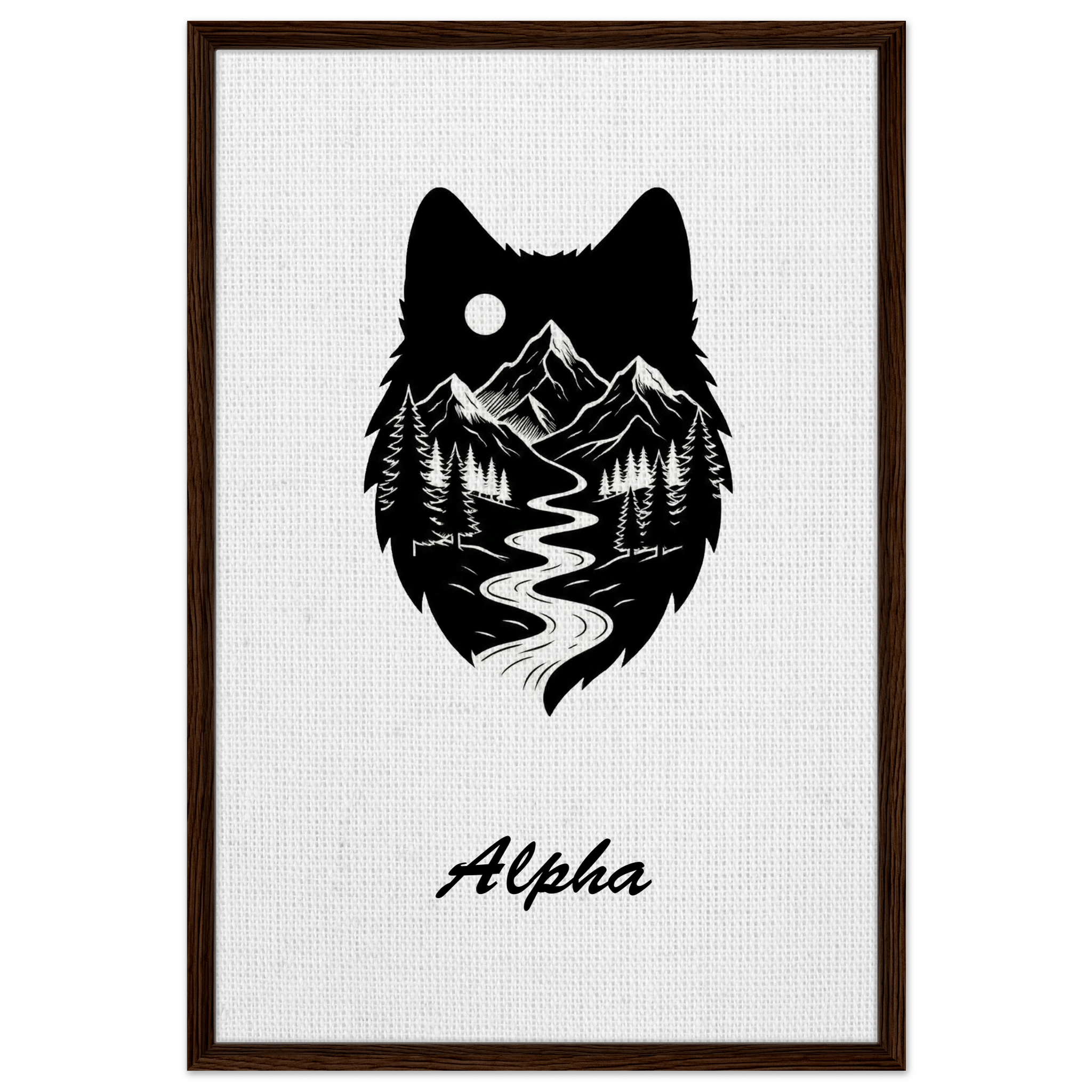 Wolf Wandbild auf Leinwand – Personalisiertes Geschenk – Motiv Nacht & Berge - Made By Request Store