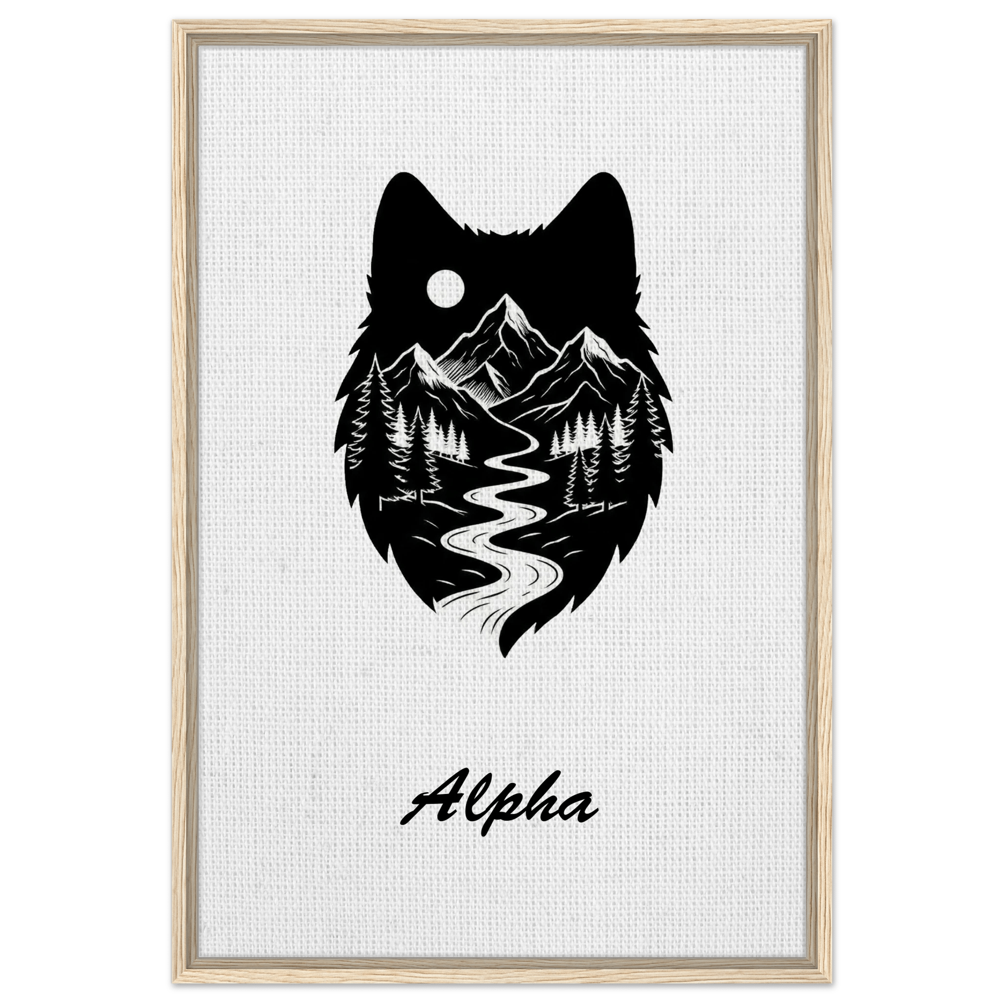 Wolf Wandbild auf Leinwand – Personalisiertes Geschenk – Motiv Nacht & Berge - Made By Request Store