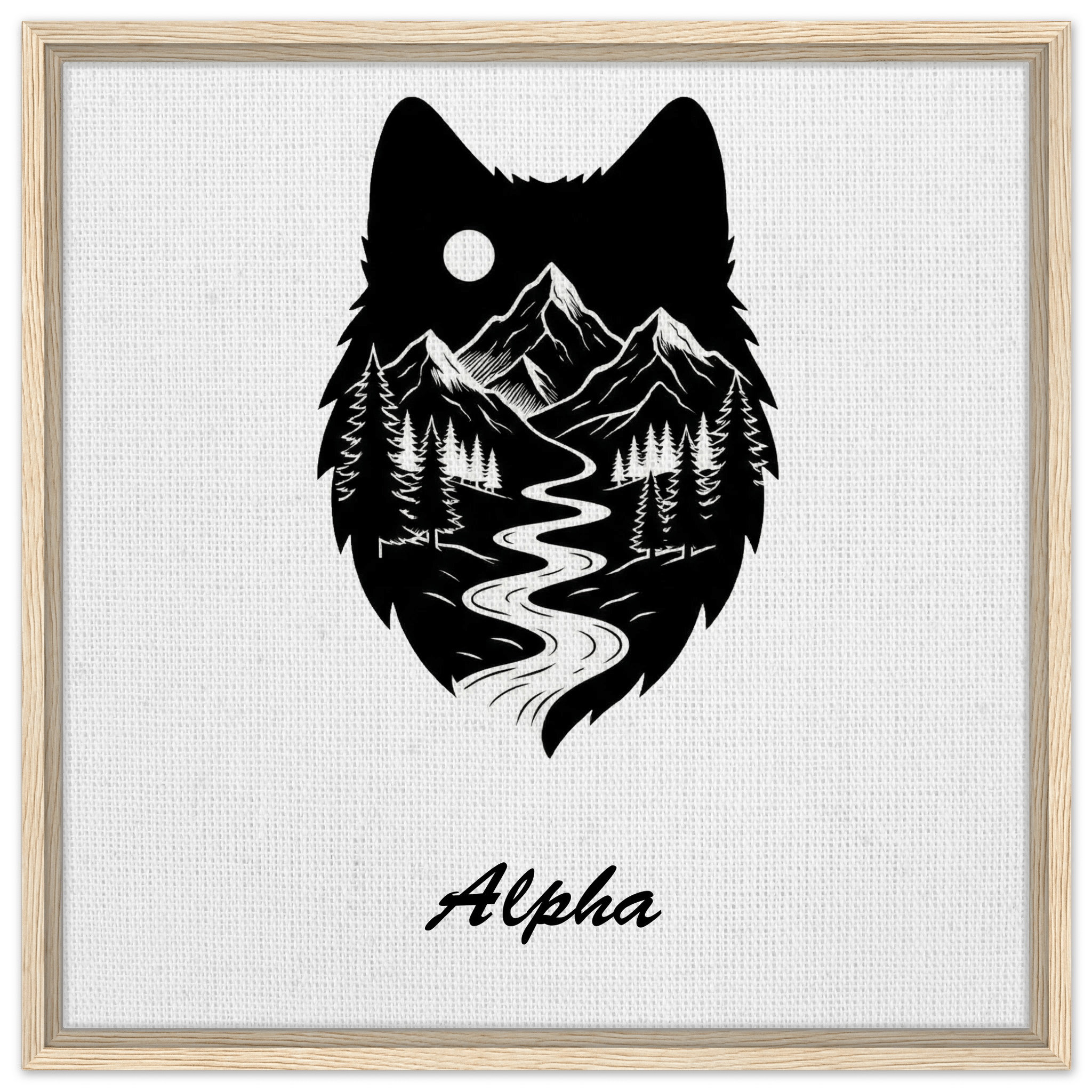 Wolf Wandbild auf Leinwand – Personalisiertes Geschenk – Motiv Nacht & Berge - Made By Request Store